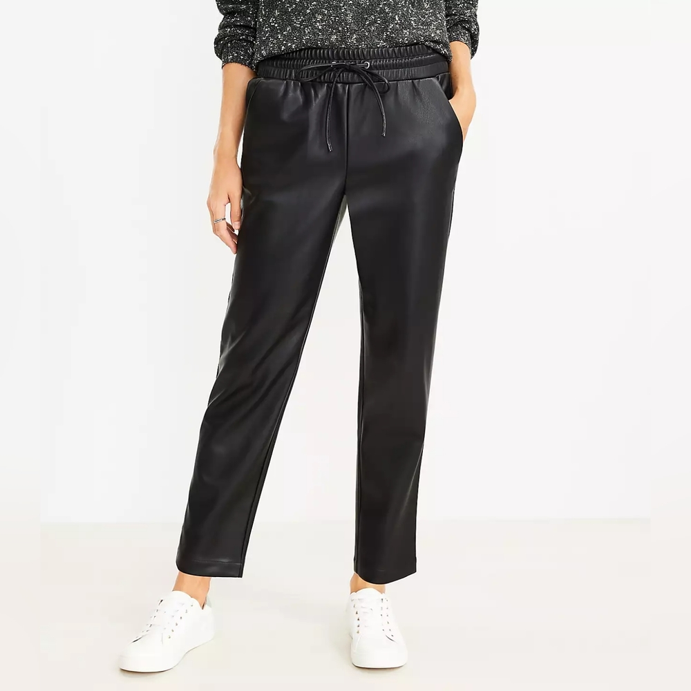 Loft - Pull On Slim Pants in Faux Leather